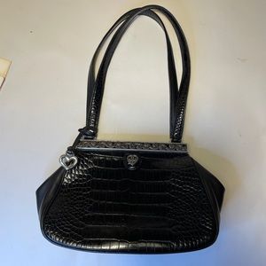 Brighton mock croc black handbag